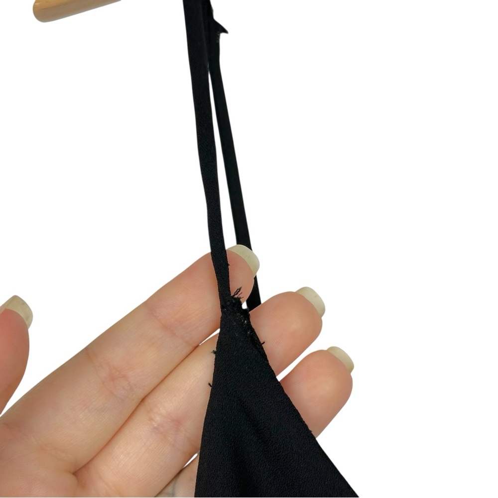Breakin’ Loose Vintage Romantic Ruffle Spaghetti Strap V Neck Midi Black Dress 4 - Picture 5 of 8